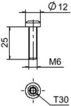 OBO Bettermann Flachkopfschraube FKS M6x25 A2