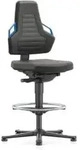 Arbeitsdrehstuhl Nexxit Gleiter+Fu&szlig;ring Supertec schwarz Griff blau 570-820mm