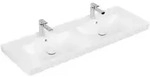 V&B M&ouml;bel-Doppelwaschtisch Subway 2.0 130x47cm, 2 Hahnl&ouml;cher, &Uuml;berlauf, wei&szlig;