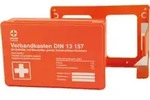 GRAMM medical Betriebsverbandkasten MINI + Wandhalterung, orange, DIN 13 157
