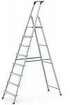 ZARGES Stufenstehleiter Alu 8Stufen 1seitig Plattform-H1700mm 7.1kg eloxHolme