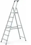 ZARGES Stufenstehleiter Alu 7Stufen 1seitig Plattform-H1470mm 5.7kg eloxHolme