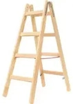 Hymer Holz-Sprossenstehleiter, beidseitig begehbar, 2x4 Sprossen