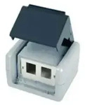 Teleg&auml;rtner AP-Geh&auml;u. IP44,75x86x58,gr f&uuml;r 2xAMJ-Modul 100021370