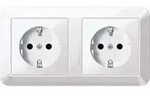 Merten SCHUKO-Steckdose pws/gl Doppel MEG2328-1019