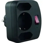 REV Adapter mit Schalter 2+1-fach schwarz