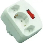 REV Adapter mit Schalter 2+1-fach wei&szlig;