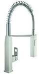 Grohe Sp&uuml;ltisch-Einhebelmischer Eurocube supersteel, herausziehbare Profibrause