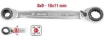 KS Tools 4 in 1 GEARplus&reg; Doppel-Ratschenringschl&uuml;ssel, umschaltbar, 8x9x10x11mm