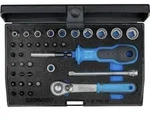 Gedore Steckschl&uuml;sselsatz, Set 37tlg, 6-kant, 1/4 Zoll, Werkzeug, Knarre