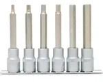 KS Tools 1/2" Bit-Stecknuss-Satz Innensechskant, lang, 6-teilig