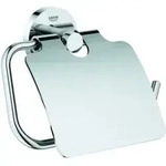 Grohe WC-Papierhalter Essentials mit Deckel, verdeckte Befestigung, chrom