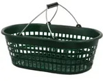 Gartenkorb 15 kg, gr&uuml;n, oval mit Doppelklappb&uuml;gel