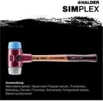 Halder Schonhammer SIMPLEX L.405mm Kopf-D. 60mm mittelh.HO TPE-soft,blau/TPE-mid,grau