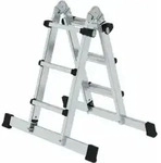 MUNK Teleskopleiter mit Traverse 4x3 Sprossen