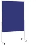 Magnetoplan Moderationstafel mit wei&szlig;em Rahmen, einteilig, Filz blau, 1200 x 1500 mm