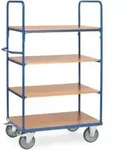 fetra Etagenwagen 8302, Tragkraft 600kg, TPE-Reifen, 1 fester und 3...