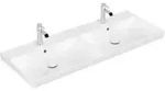 V&B Schrank-Doppelwaschtisch Avento 120x47cm, eck., 2xHahnloch, m &Uuml;L, wei&szlig;