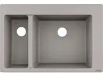 hansgrohe Einbausp&uuml;le S510-F635 180/450 750x490mm, 1 Hpt- u 1 Zusatzbe., betongr