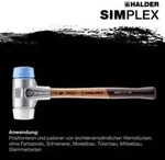 Halder Schonhammer SIMPLEX L.405mm Kopf-D.60mm HO Superplast.wei&szlig;/TPE-soft blau
