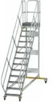 MUNK Aluminium-Plattformtreppe fahrbar 45&deg; 13 Stufen