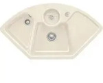 V&B Ecksp&uuml;le Solo Eck m Abl.garn, Exzenter, crema CeramicPlus