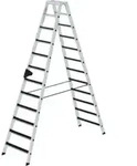 MUNK Aluminium-Stehleiter beidseitig begehbar clip-step 2 x 12 Stufen