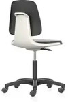 bimos Arbeitsstuhl Labsit 2, K-Leder wei&szlig; Sitzh&ouml;he 450-650 mm mit Rollen