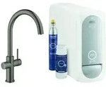 Grohe Sp&uuml;ltisch-Einhebelmischer Blue Home hd graph. geb., C-Auslauf-Starter Kit