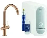 Grohe Sp&uuml;ltisch-Einhebelmischer Blue Home warm suns geb., C-Auslauf-Starter Kit