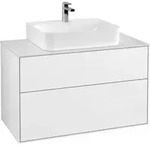 V&B Waschtischunterschrank Wandbeleuchtung Finion 100x60,3x50,1cm, Pl wh. m, glo wh.