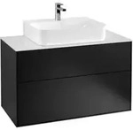 V&B Waschtischunterschrank Wandbeleuchtung Finion 100x60,3x50,1cm, Pl wh. m, bla m