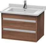 Duravit Waschtischunterschrank Ketho 65x45,5cm, Nussb Nat, 2 Schubk., wandh&auml;ngend