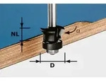 Festool Fase-B&uuml;ndigfr&auml;ser HW Schaft 8 mm HW S8 D24/0&deg; +45&deg; (mit Anlaufkugellager)