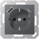 Jung SCHUKOsteckdose A1520-15CAANM m. USB Anthrazit Typ AC