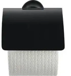 Duravit Papierrollenhalter Starck T 12,5x8,3cm, mit Deckel, schwarz matt