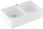 V&B Sp&uuml;lstein Doppelbecken 80 X m Abl.garn, Exzenter, we alp CeramicPlus