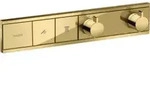 hansgrohe Fertigmontageset RainSelect UP-THM, 2 Verbr., polished gold optic