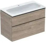 Geberit M&ouml;bel-Waschtischset iCon 90x63x48cm, we., nuss/Griff lava matt