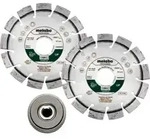 Metabo Set: 2xDiamanttrennscheibe 115x22,23mm, "UP"+ 1xQuickspannmutter M 14