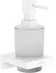 hansgrohe Lotionsspender AddStoris Wandmont., Glaseinsatz, Metall, mattwei&szlig;
