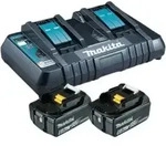 Makita Power Source Kit Li 18V 2x 6Ah Akkus + Doppelladeger&auml;t