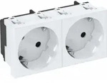 OBO Bettermann Vertr Steckdose 33 Grad, 2-fach Schutzkontakt STD-D3S RW2