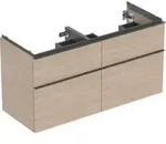 Geberit Doppelwaschtisch-Unterschrank iCon 118,4x61,5x47,6cm, 4 L, Eiche/Gr. la. ma