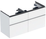 Geberit Doppelwaschtisch-Unterschrank iCon 118,4x61,5x47,6cm, 4 L, w/l hgl/Gr. vc