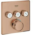 Grohe Fertigset Grohtherm Smartcontrol w suns geb., eck, UP-THM, 3 Absperrventil