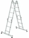 MUNK Vielzweckleiter 4-teilig mit nivello&reg;-Traverse und Holzbelag 2x3 + 2x4