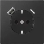 Jung SCHUKOsteckdose LS1520-15CASWM USB Typ AC graphitschwarz