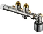 Oventrop Anschlussarm. Multiblock T-RTL Rp 1/2 IGxG 3/4 AG, Eckform