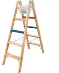 ILLER-LEITER Holz Stufen Stehleiter ERGO Plus 2x6 2106-7